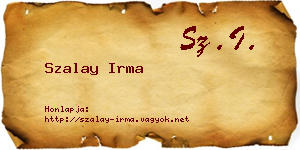 Szalay Irma névjegykártya